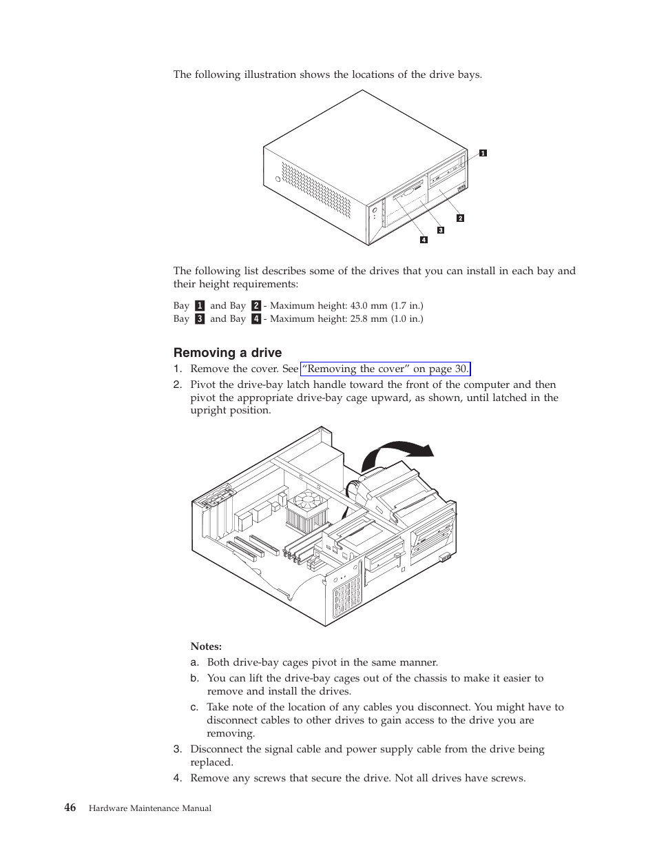 Removing a drive, Removing, Drive | IBM THINKCENTER 8189 User Manual | Page 52 / 290
