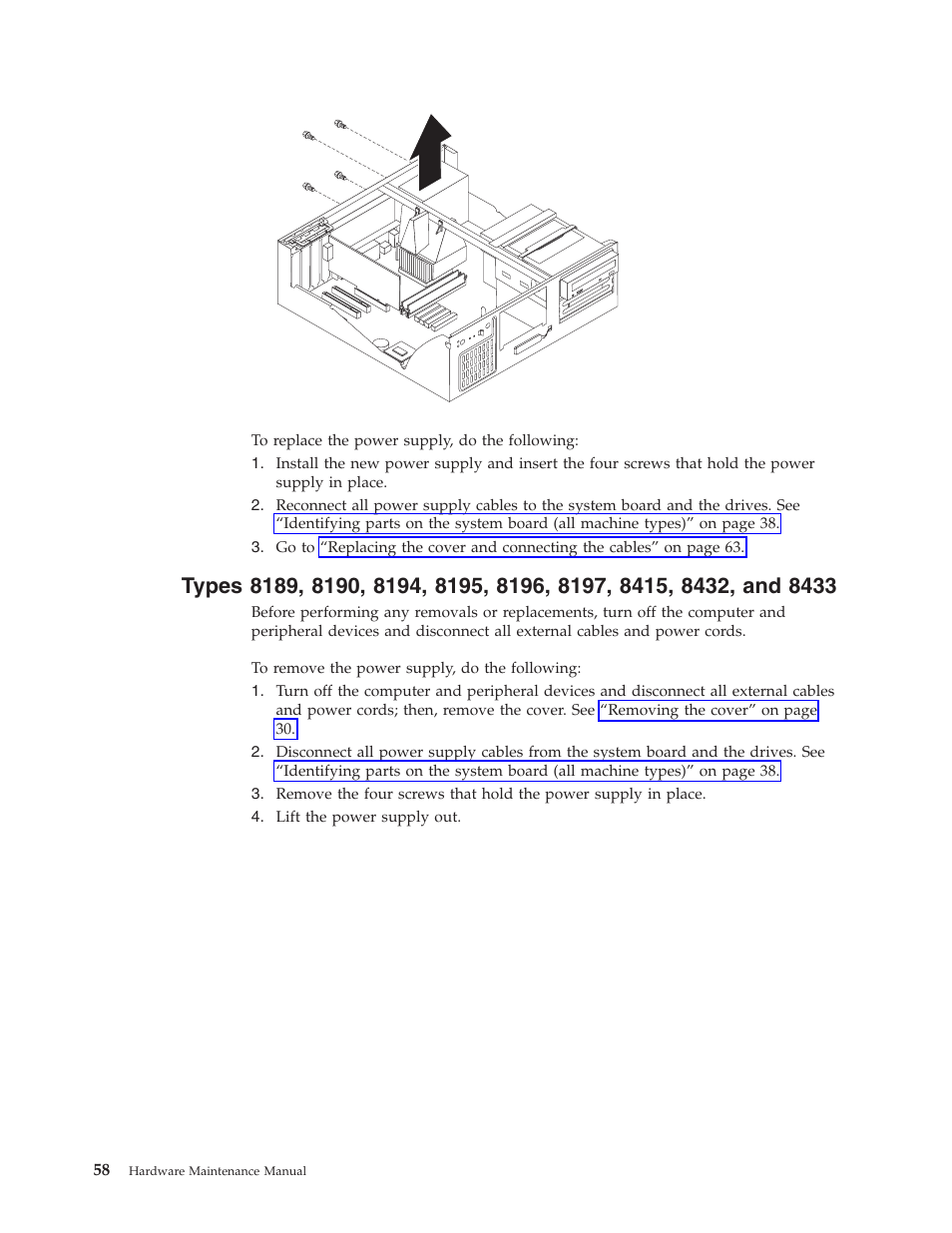 Types | IBM THINKCENTER 8189 User Manual | Page 64 / 290
