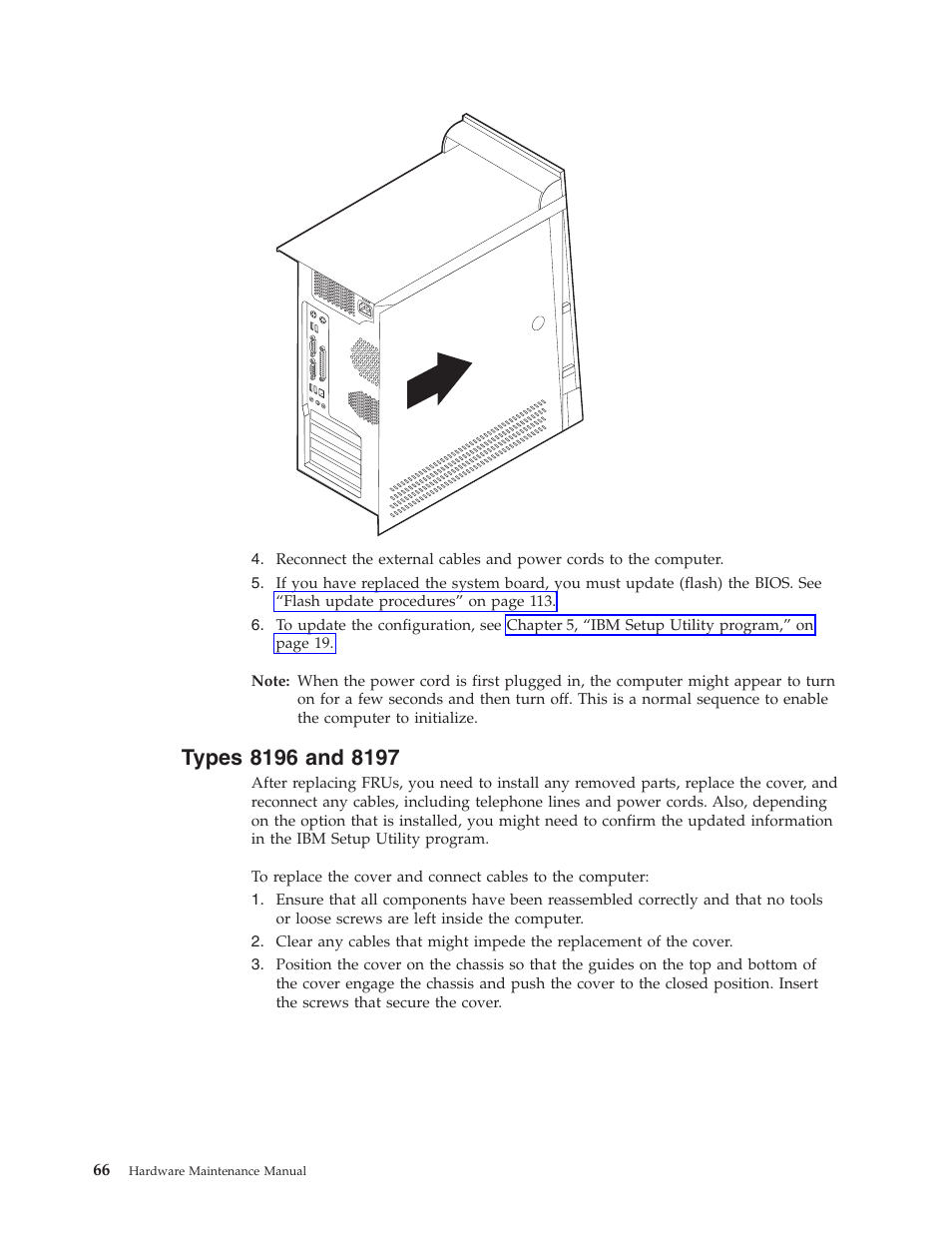 Types 8196 and 8197, Types | IBM THINKCENTER 8189 User Manual | Page 72 / 290