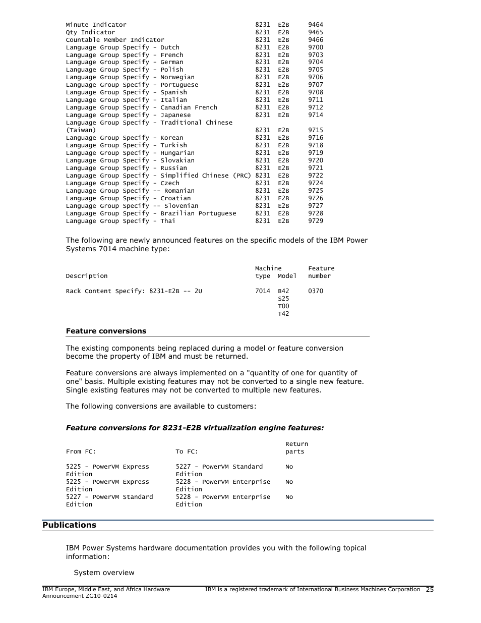 Publications | IBM POWER 730 User Manual | Page 25 / 45