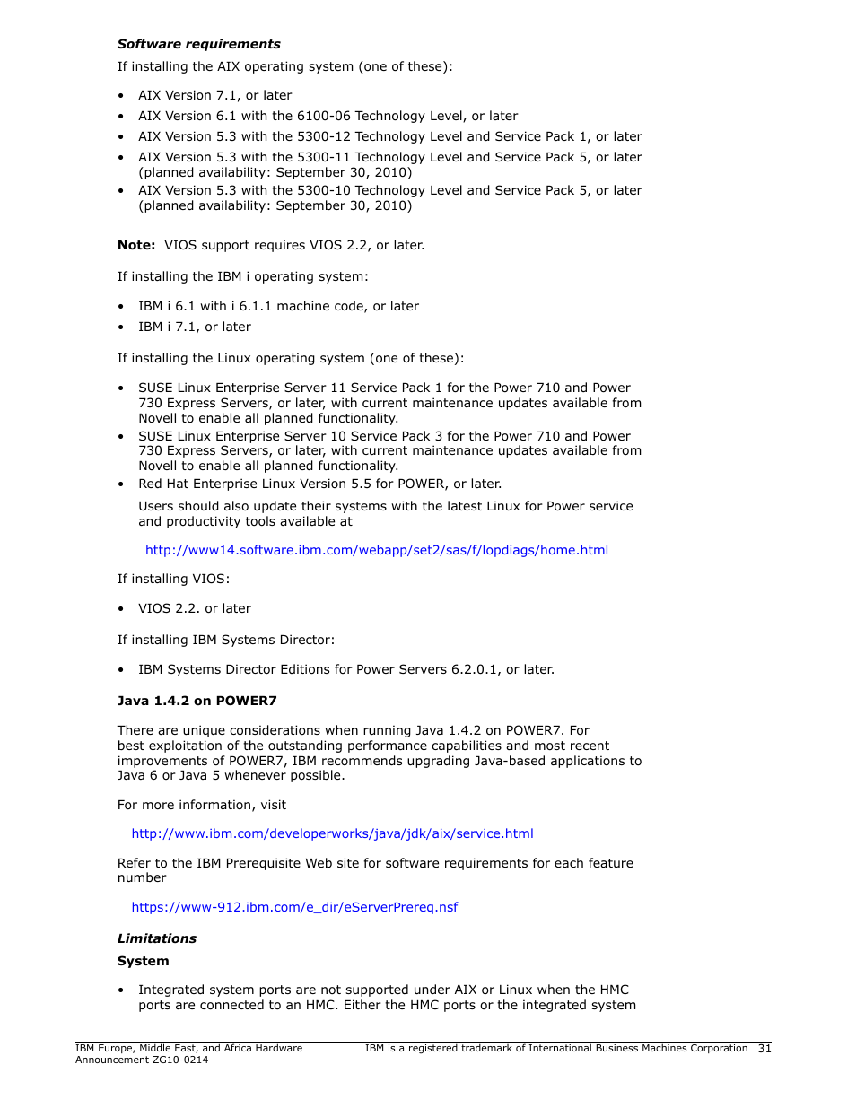 IBM POWER 730 User Manual | Page 31 / 45