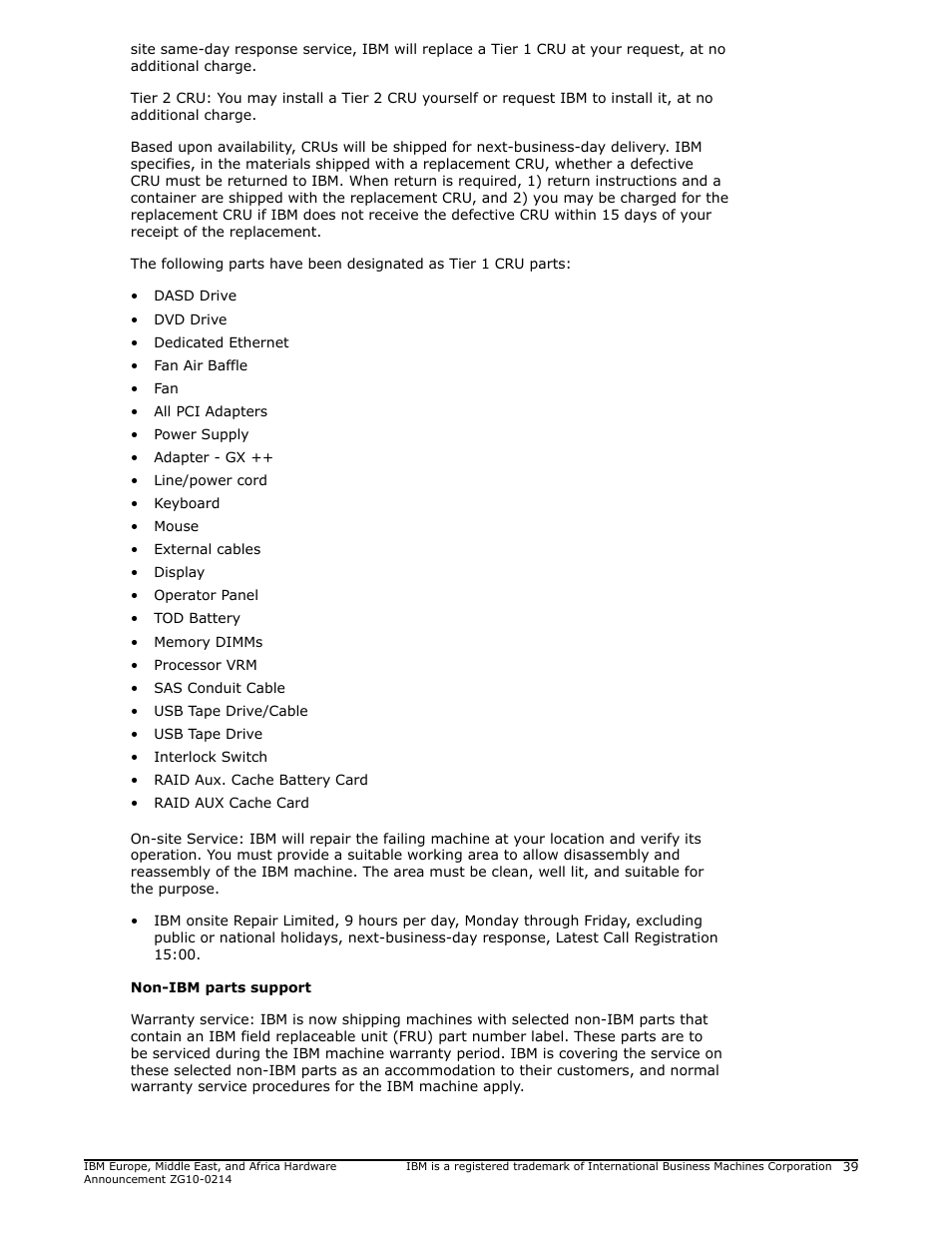 IBM POWER 730 User Manual | Page 39 / 45