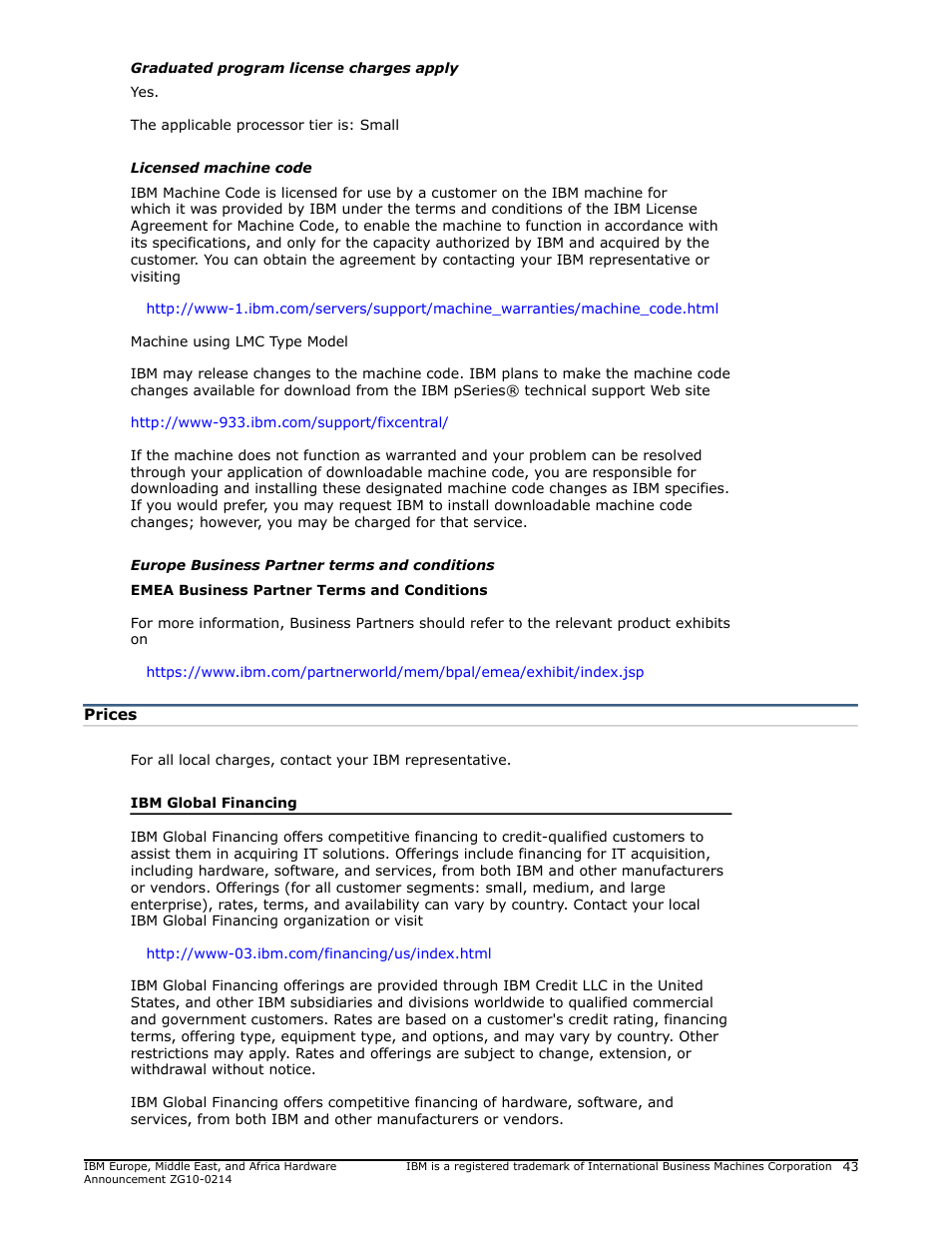 Prices | IBM POWER 730 User Manual | Page 43 / 45