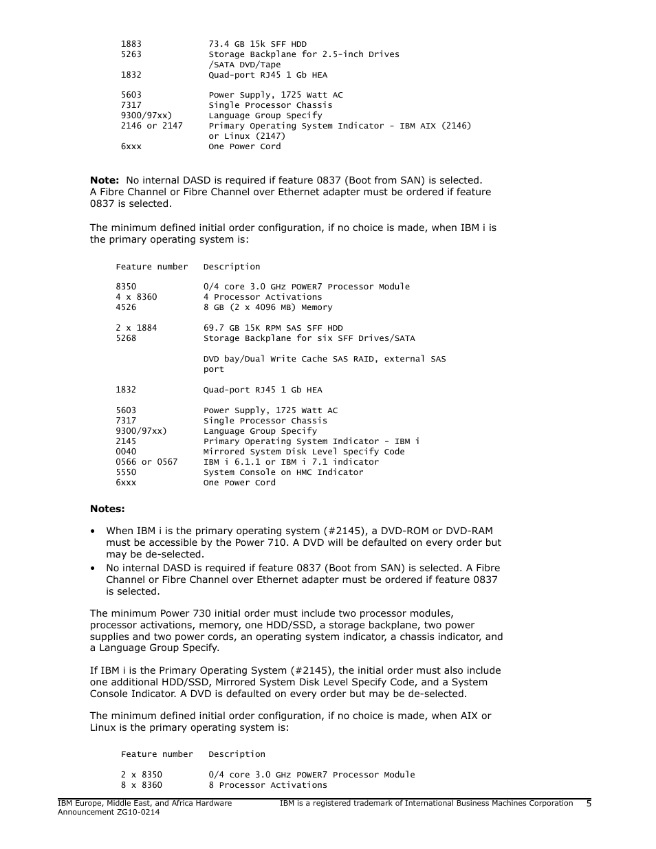 IBM POWER 730 User Manual | Page 5 / 45