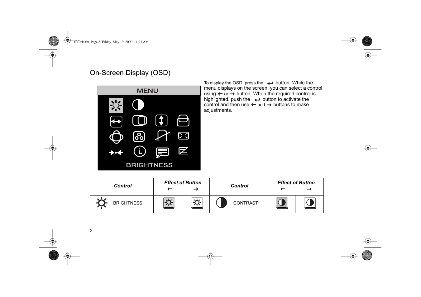 On-screen display (osd) | IBM G 78 User Manual | Page 10 / 22