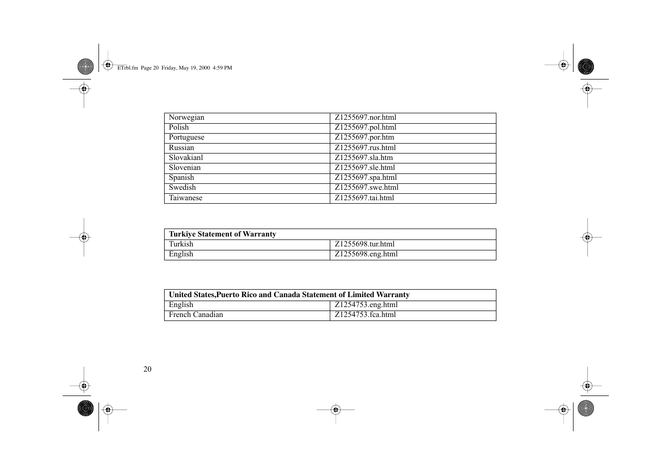 IBM G 78 User Manual | Page 22 / 22