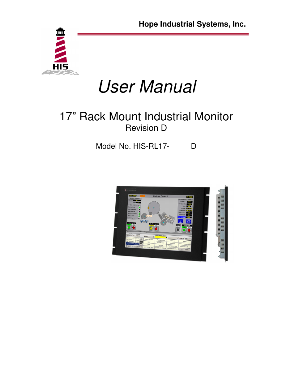 IBM Rack Mount Industrial Monitor HIS-RL17 User Manual | 24 pages