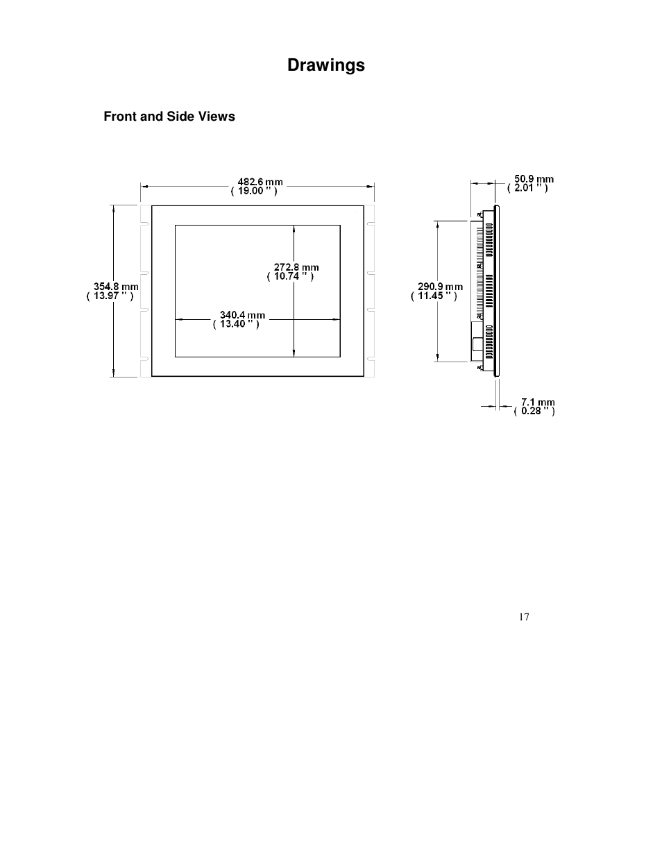 Drawings | IBM Rack Mount Industrial Monitor HIS-RL17 User Manual | Page 17 / 24