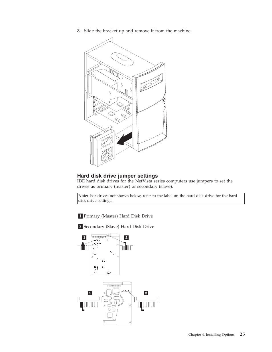 Hard disk drive jumper settings | IBM NETVISTA 2251 User Manual | Page 33 / 152