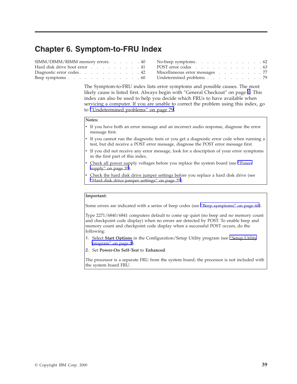 Chapter 6. symptom-to-fru index | IBM NETVISTA 2251 User Manual | Page 47 / 152