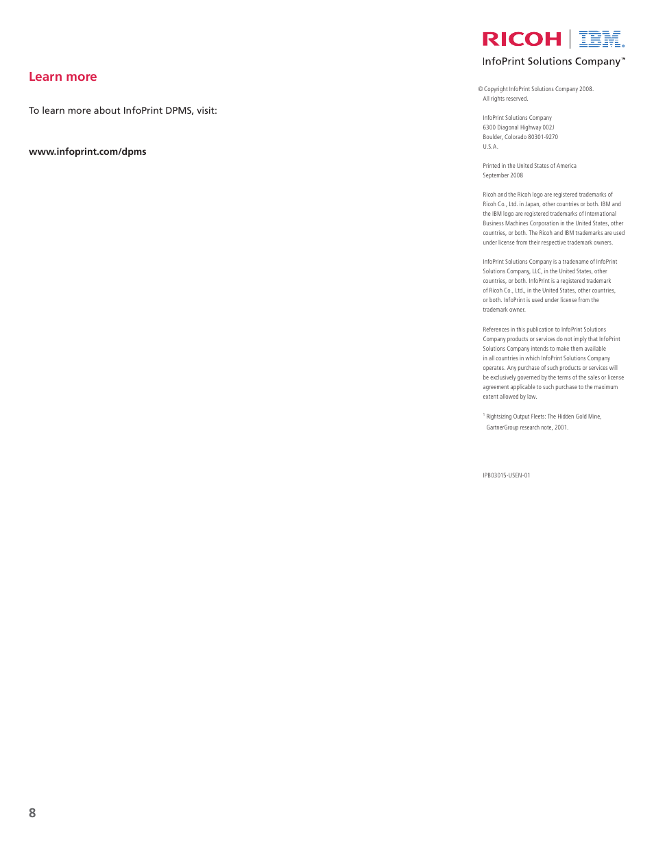 Learn more | IBM 221 User Manual | Page 8 / 8