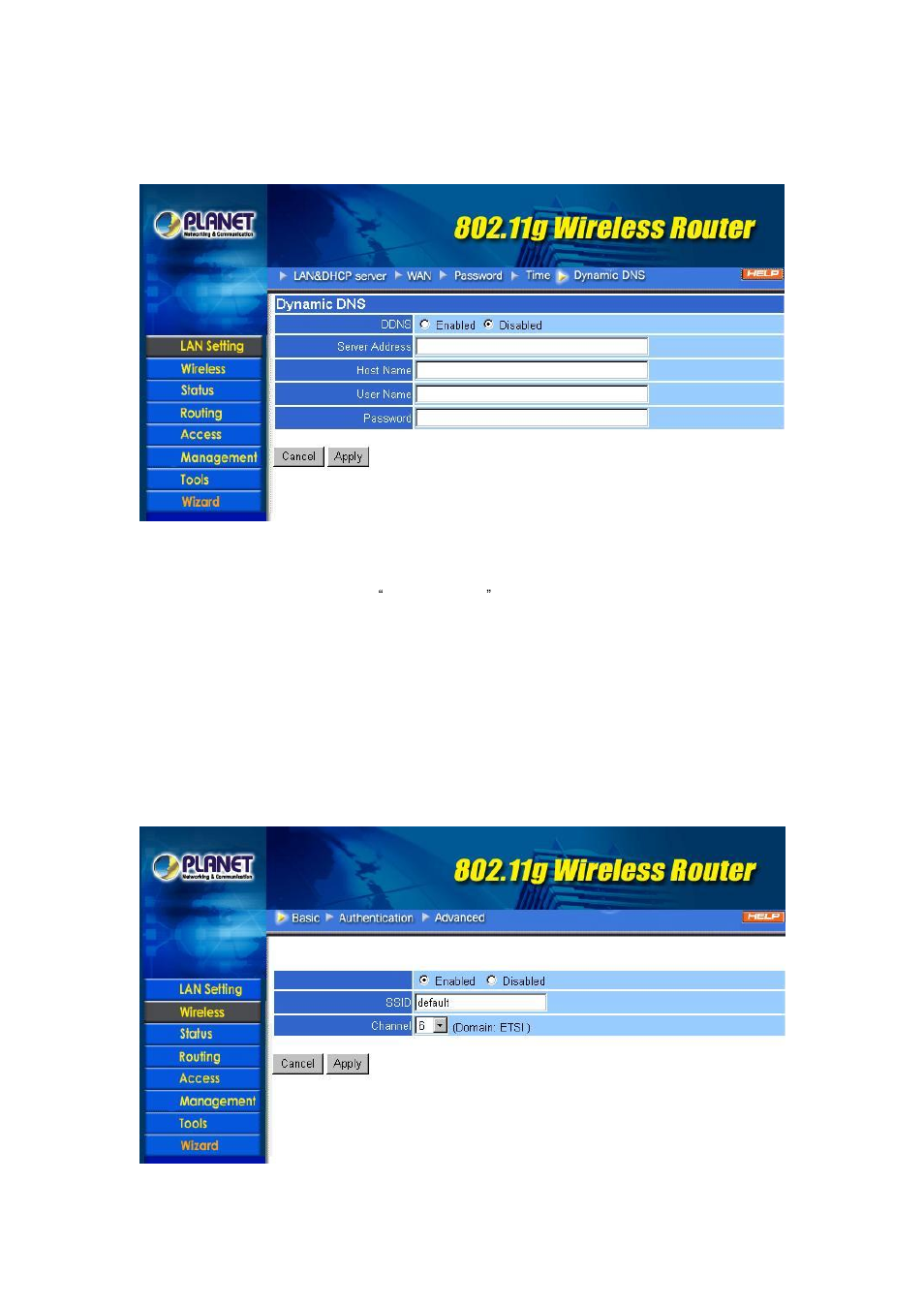 5 dynamic dns, 2 wireless, 1 basic | IBM 802.11g Wireless Broadband Router WRT-410 User Manual | Page 15 / 69