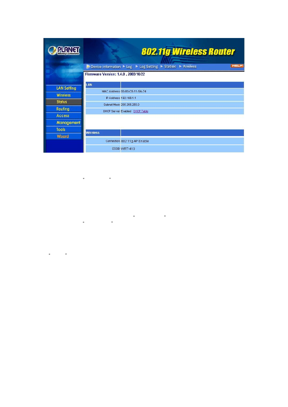 2 log | IBM 802.11g Wireless Broadband Router WRT-410 User Manual | Page 19 / 69