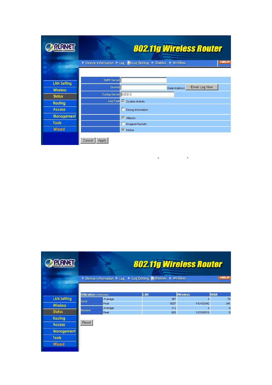 4 statistic | IBM 802.11g Wireless Broadband Router WRT-410 User Manual | Page 21 / 69