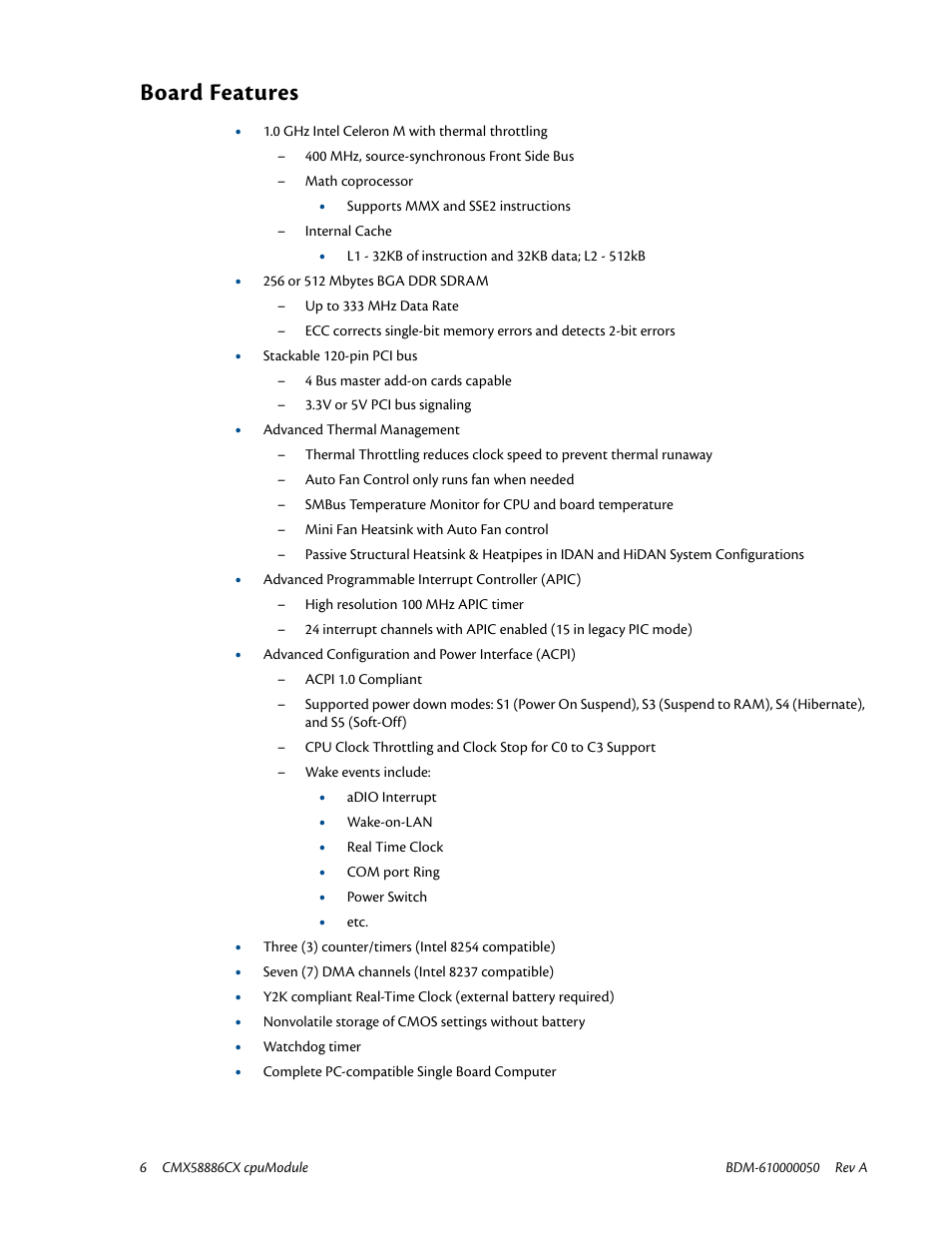 Board features | IBM CMX58886CX User Manual | Page 14 / 110