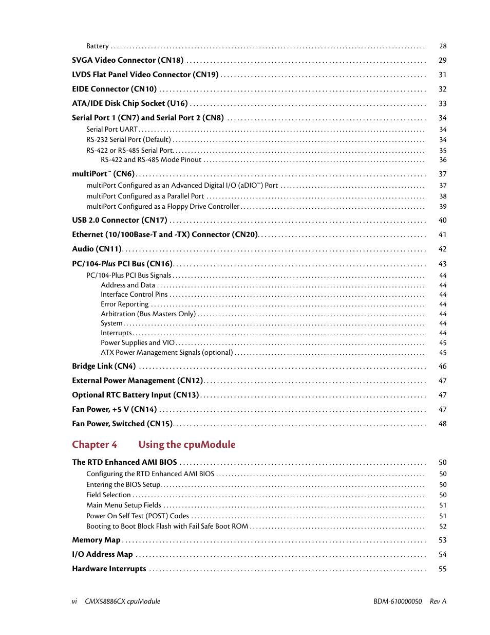 Chapter 4 using the cpumodule | IBM CMX58886CX User Manual | Page 6 / 110