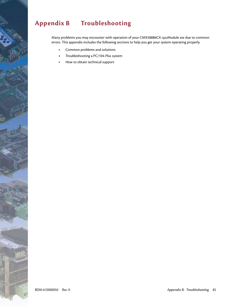Appendix b troubleshooting, Appendix b, Troubleshooting | IBM CMX58886CX User Manual | Page 93 / 110