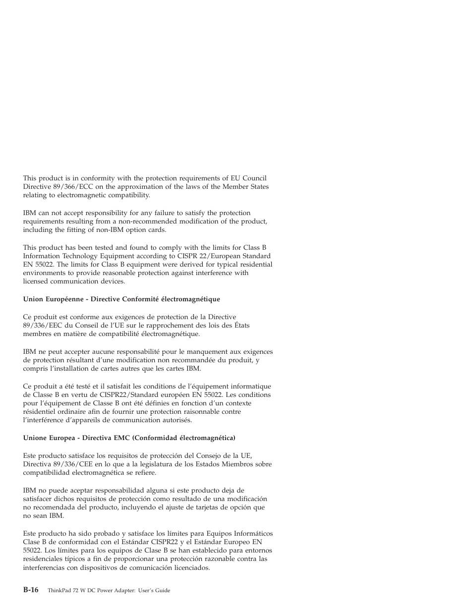 IBM THINKPAD 72 W DC User Manual | Page 66 / 70