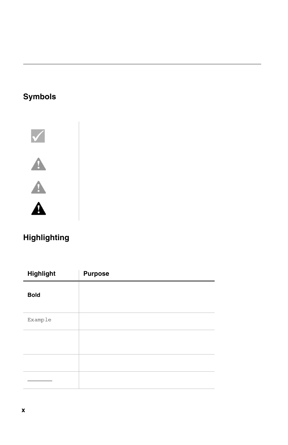 Conventions used in this book, Symbols, Highlighting | IBM 2196 User Manual | Page 10 / 208