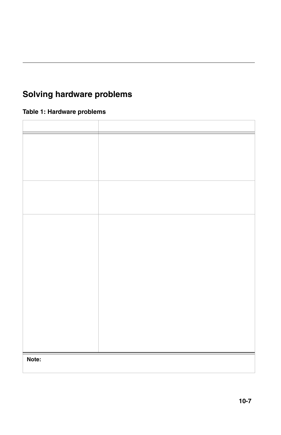 Solving hardware and software problems, Solving hardware problems | IBM 2196 User Manual | Page 136 / 208