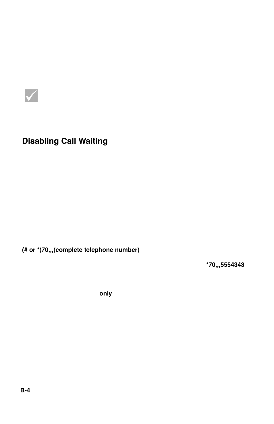 Disabling call waiting | IBM 2196 User Manual | Page 170 / 208