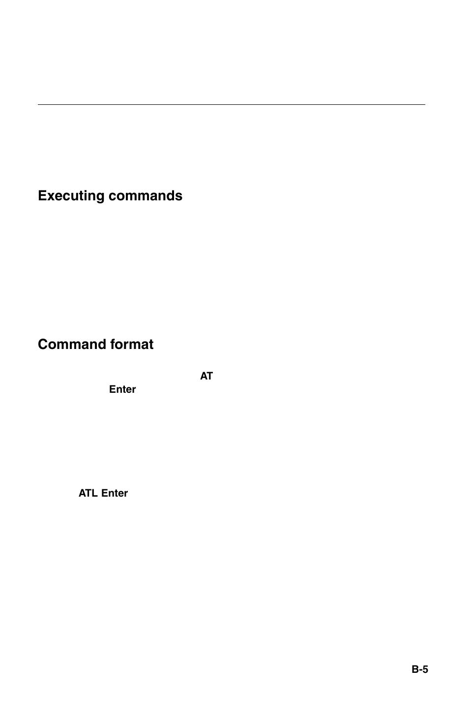 Modem commands, Executing commands, Command format | IBM 2196 User Manual | Page 171 / 208