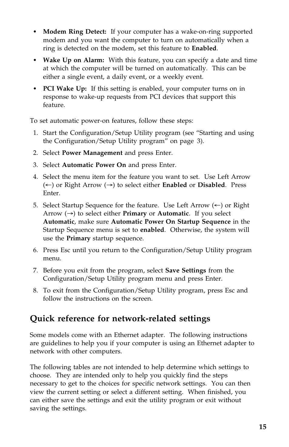 Quick reference for network-related settings | IBM 2196 User Manual | Page 203 / 208