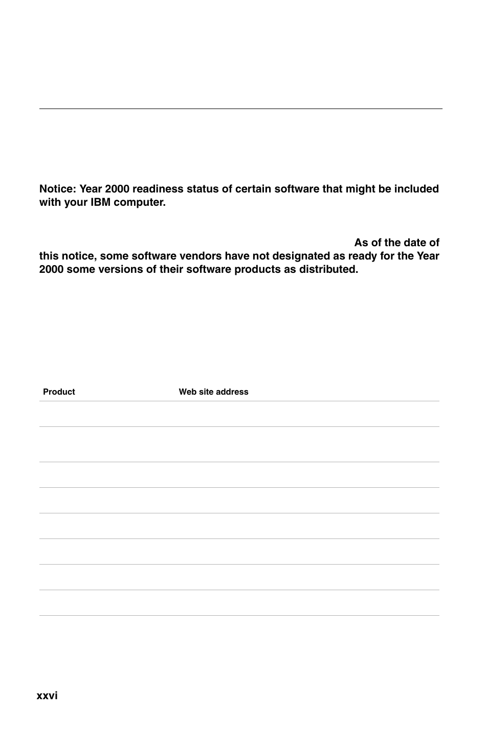 Year 2000 notice information | IBM 2196 User Manual | Page 26 / 208