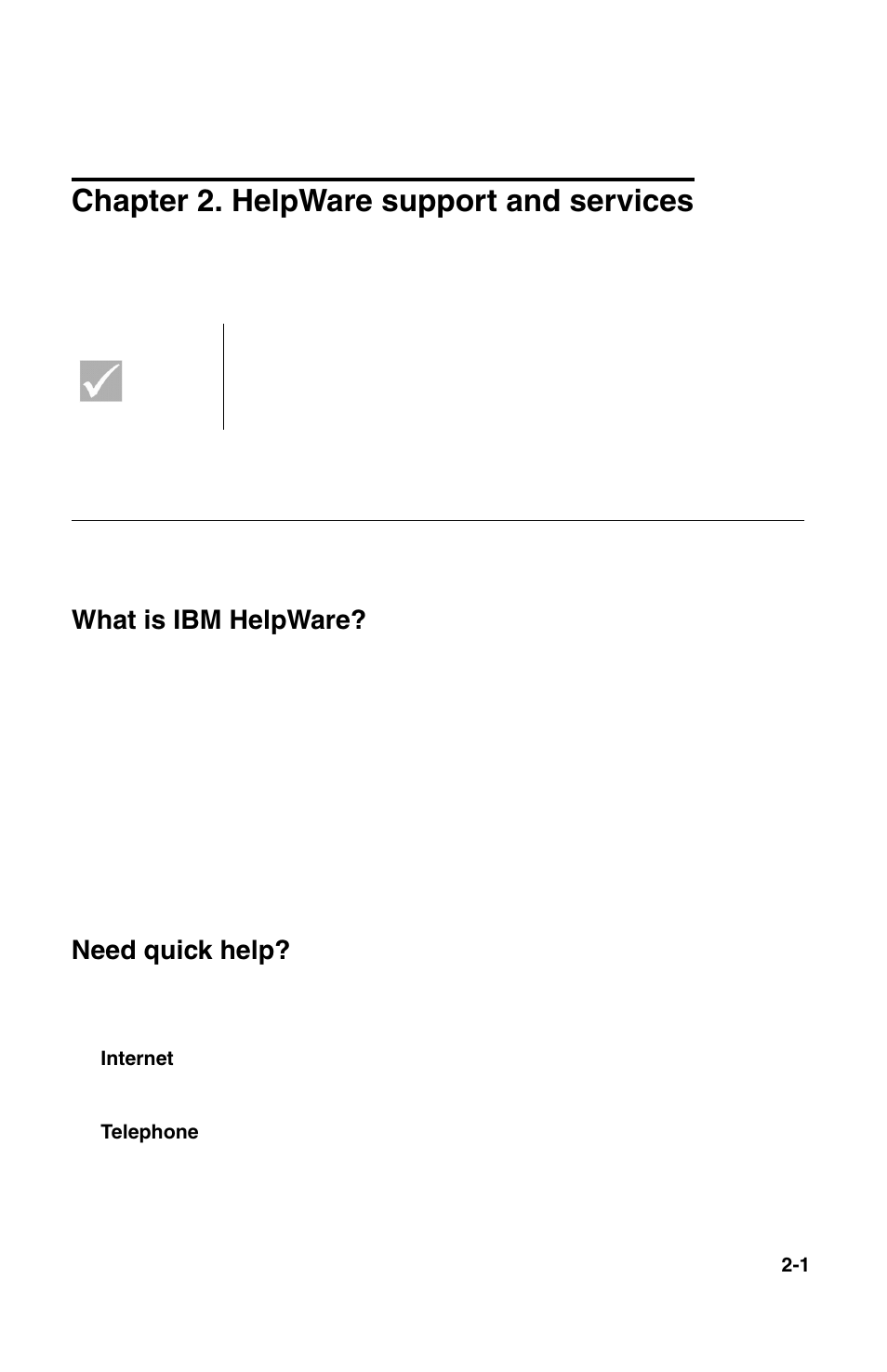What is ibm helpware, Need quick help | IBM 2196 User Manual | Page 39 / 208