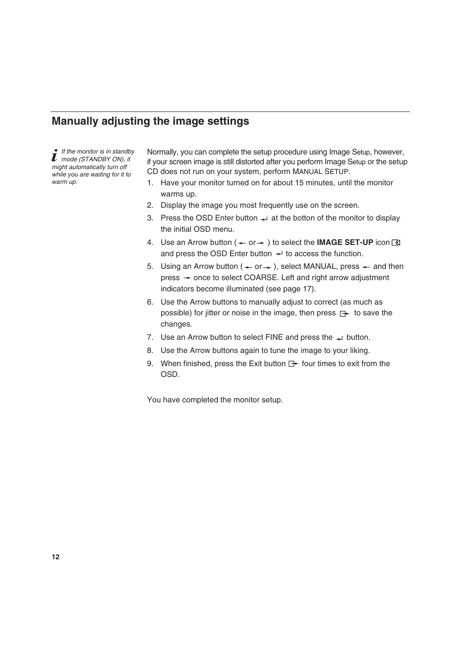 Manually adjusting the image settings | IBM T 541 User Manual | Page 14 / 26