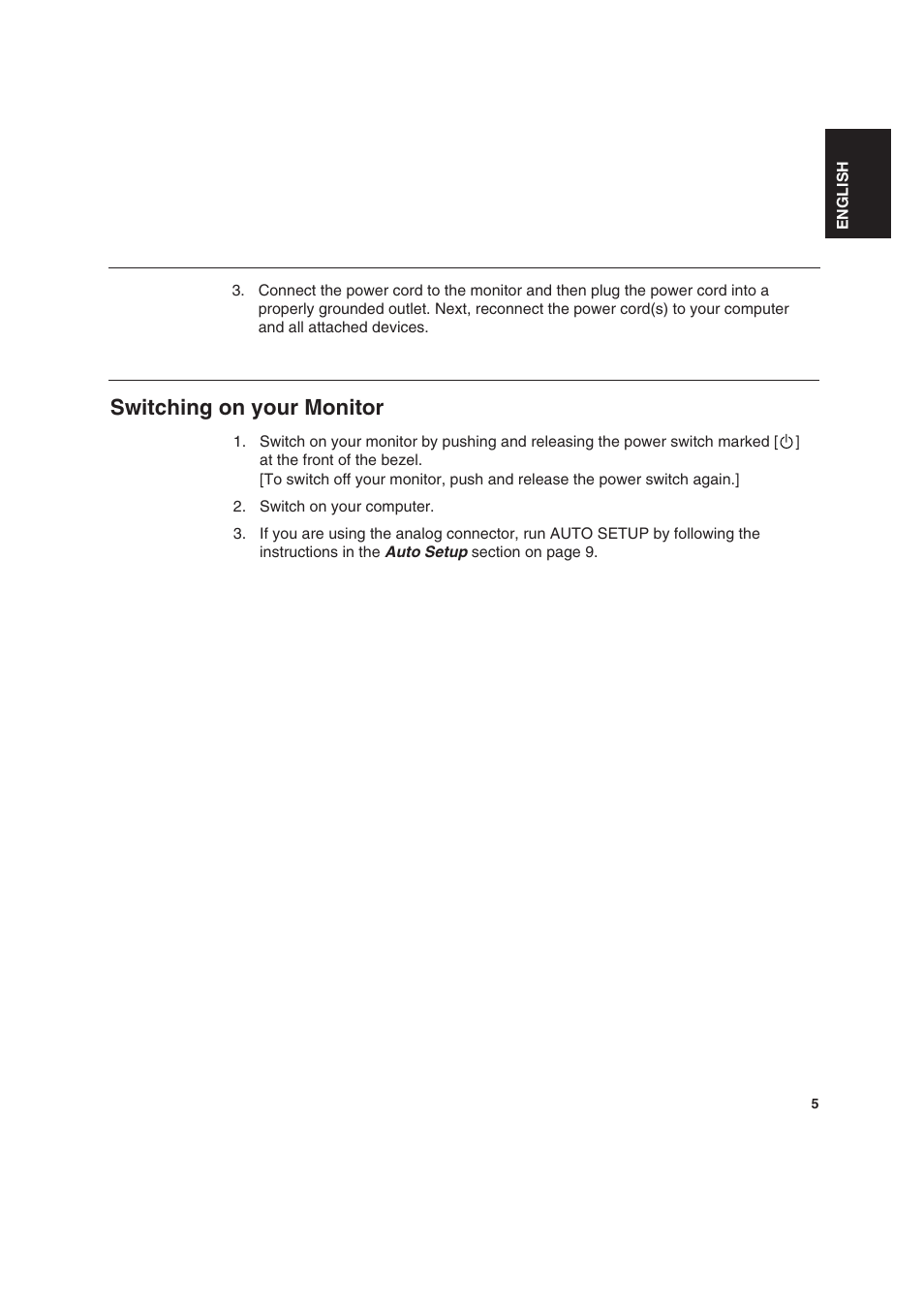 Switching on your monitor | IBM T 541 User Manual | Page 7 / 26