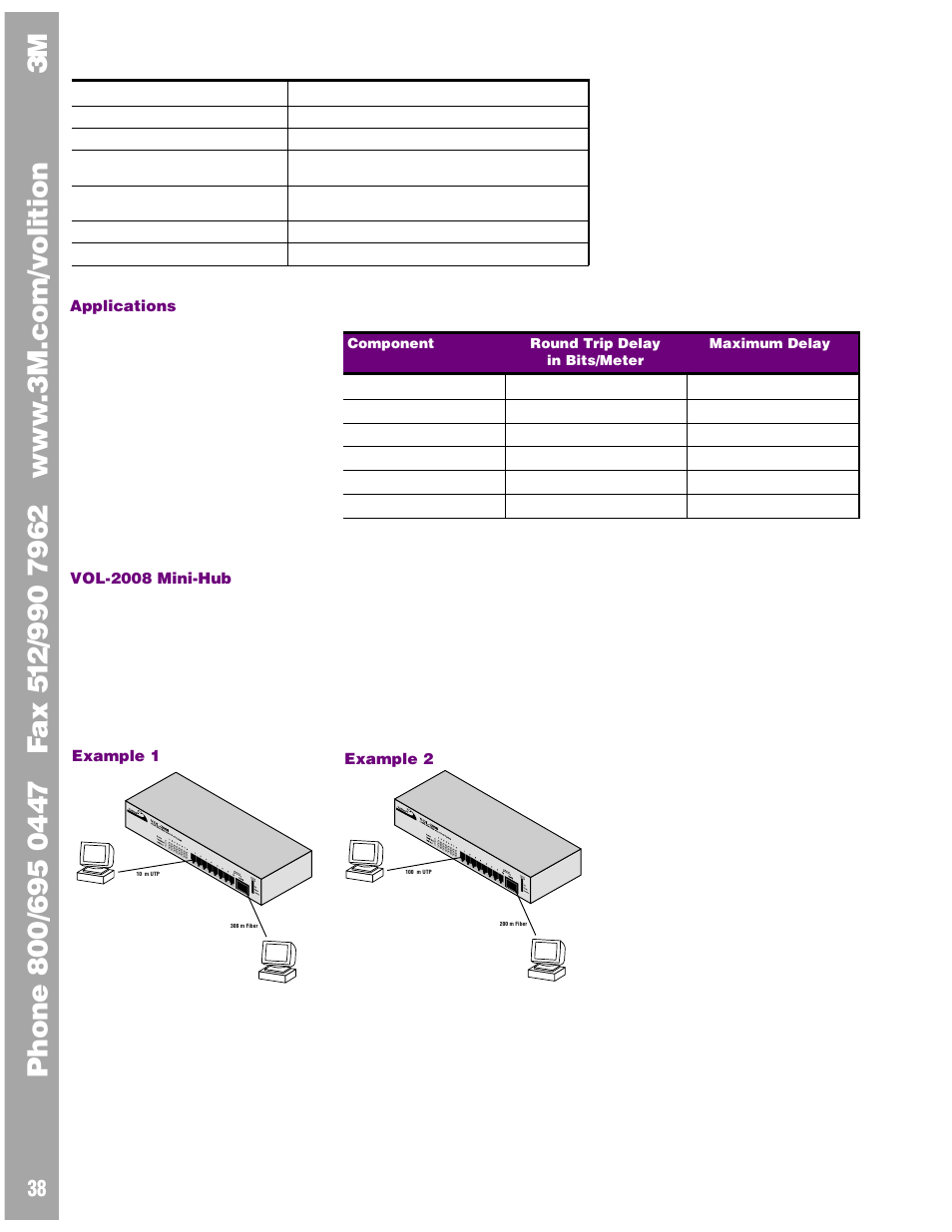 Specifications, Applications | IBM Volition Dual Speed Mini-Hub VOL-2008 User Manual | Page 2 / 3