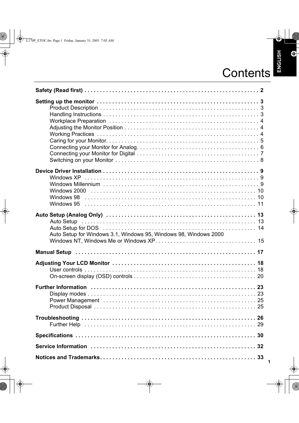 IBM L170p User Manual | Page 3 / 36