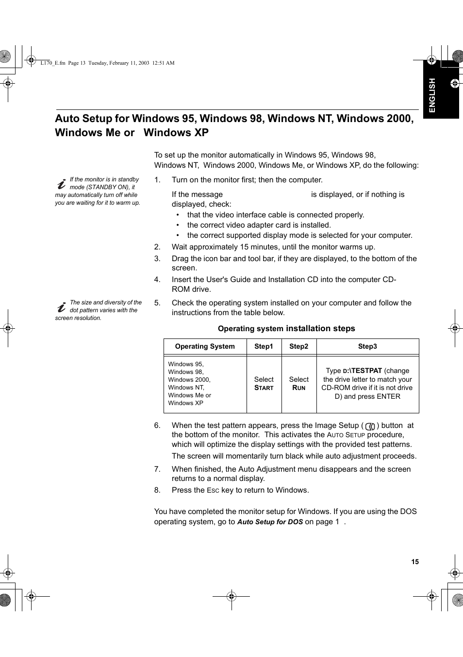 IBM THINKVISION MONITOR L150 User Manual | Page 17 / 35