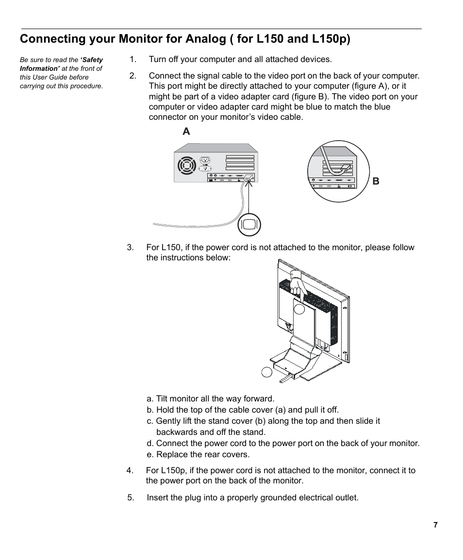 IBM THINKVISION MONITOR L150 User Manual | Page 9 / 35