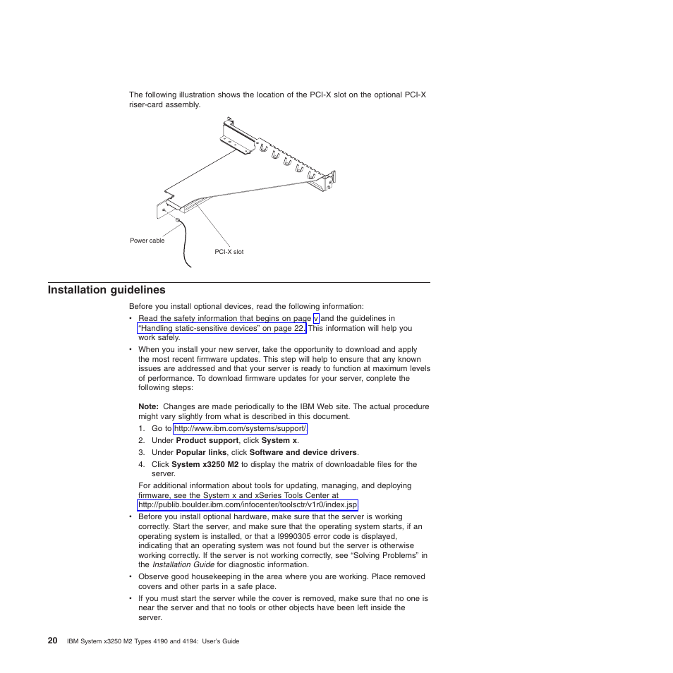Installation guidelines, Installation, Guidelines | IBM 4190 User Manual | Page 34 / 84