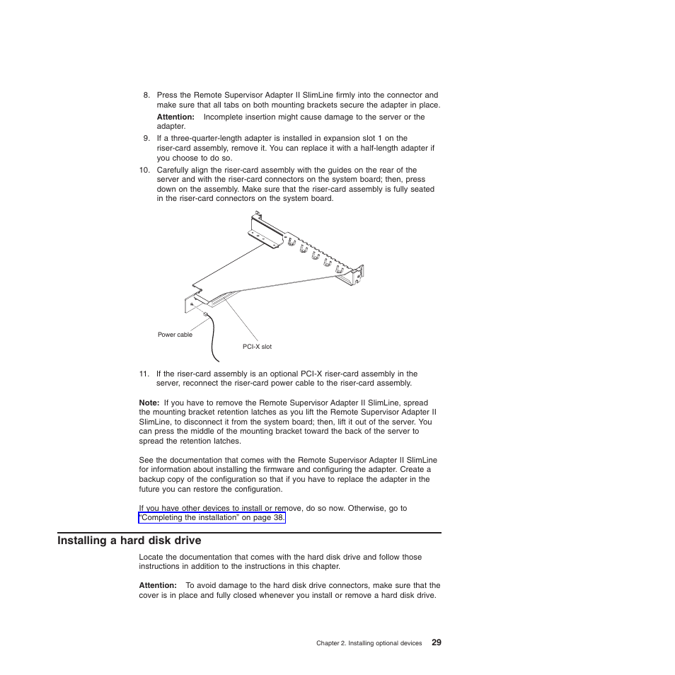 Installing a hard disk drive, Installing, Hard | Disk, Drive | IBM 4190 User Manual | Page 43 / 84