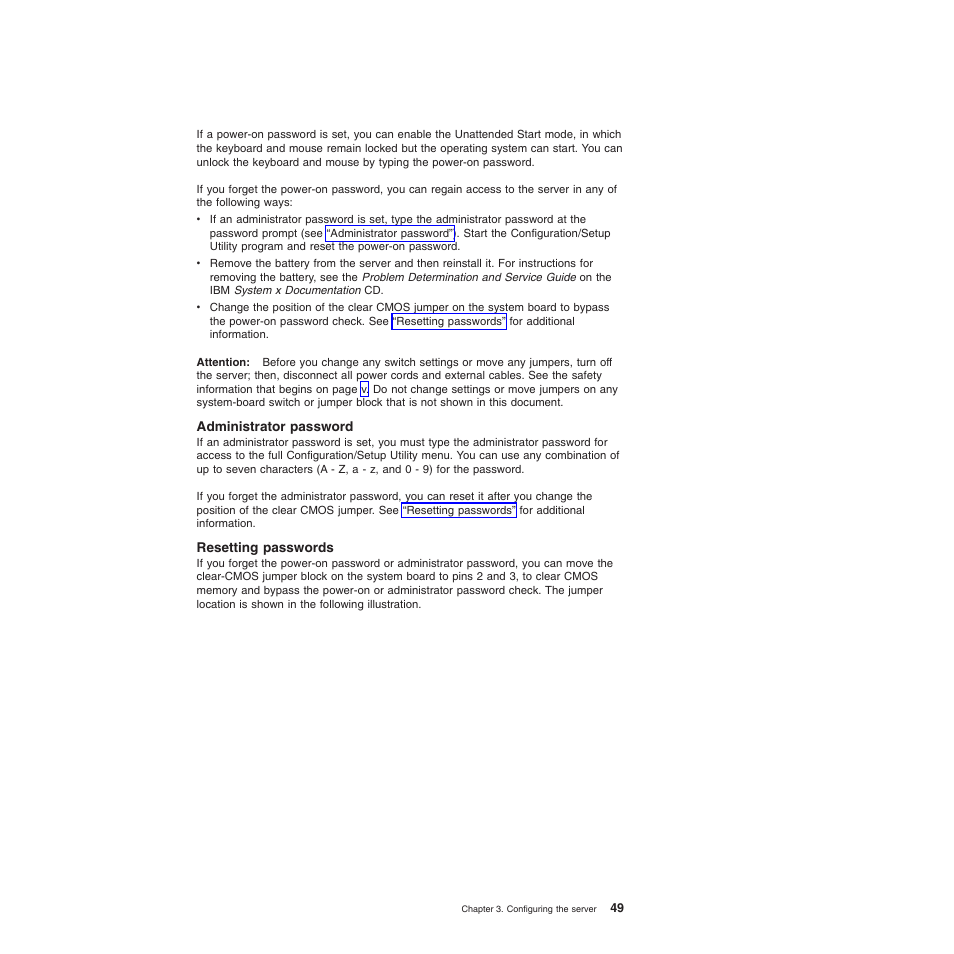 Administrator password, Resetting passwords, Administrator | Password | IBM 4190 User Manual | Page 63 / 84