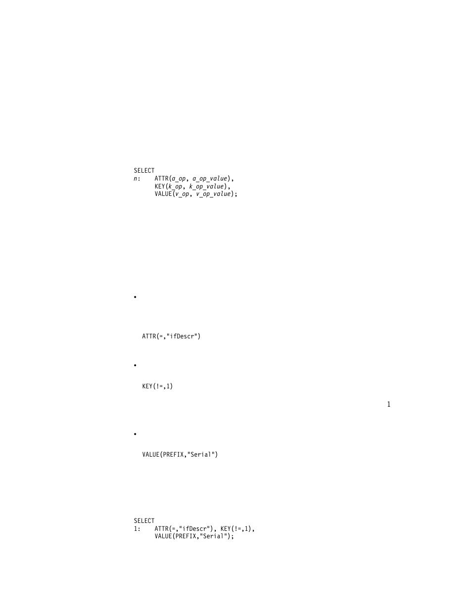 Select statement | IBM Enterprise Console User Manual | Page 169 / 194