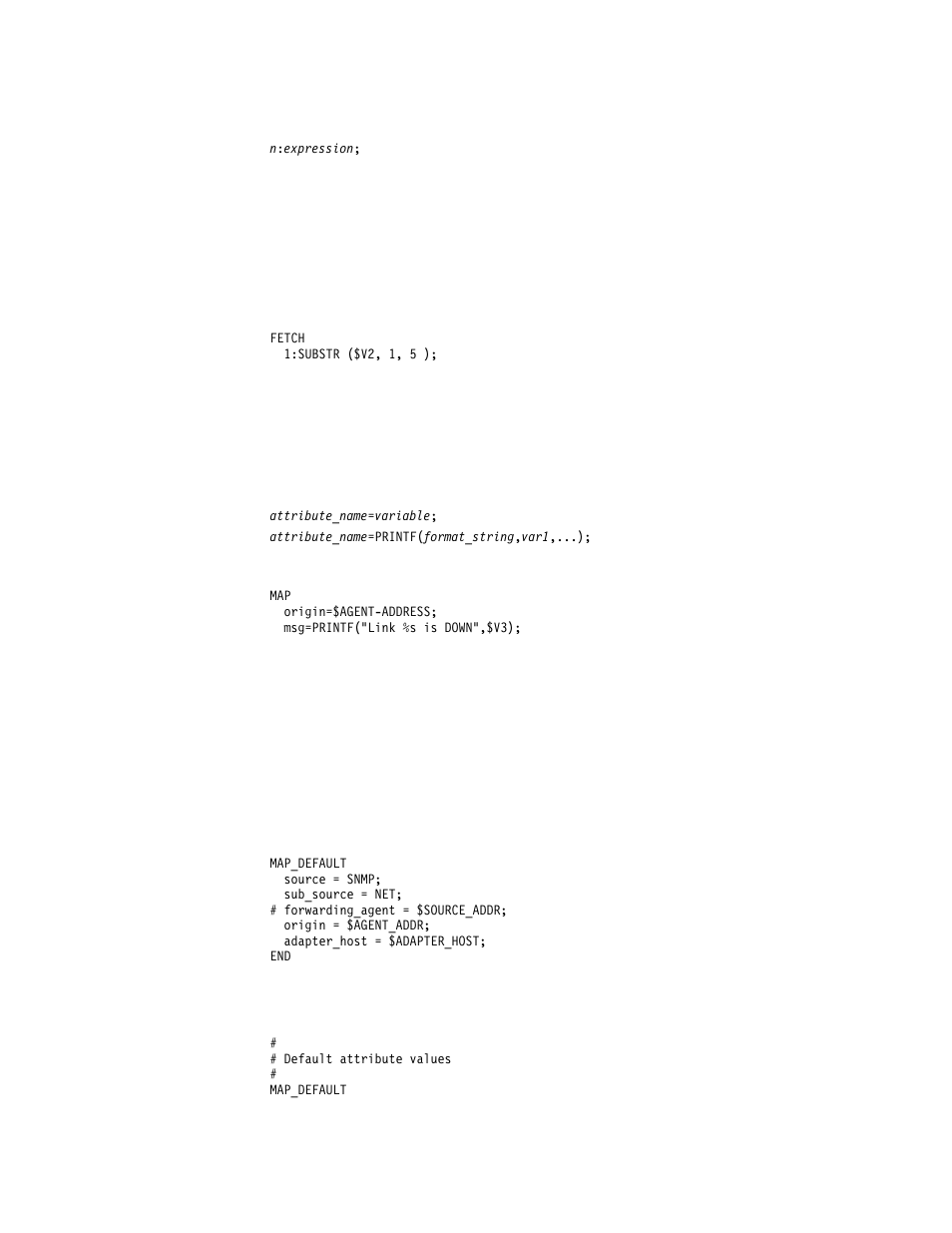 Map statement, Map_default statement, Example | IBM Enterprise Console User Manual | Page 171 / 194