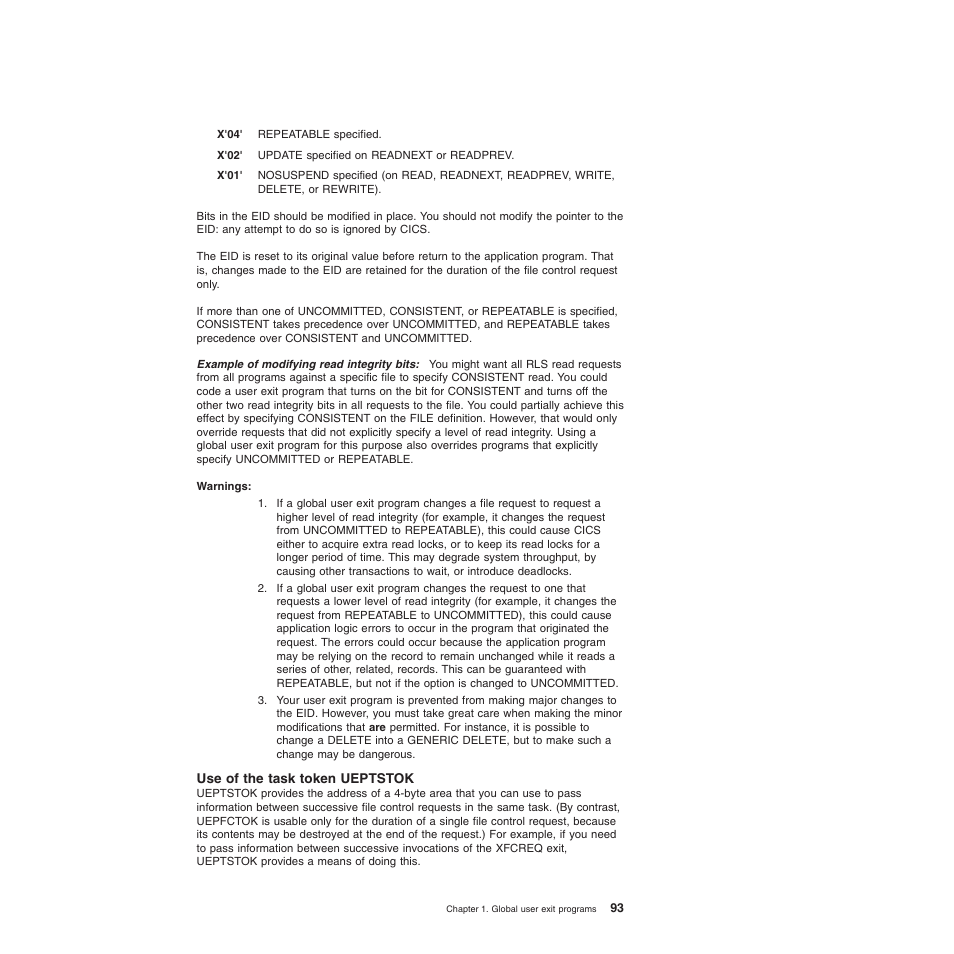 Use of the task token ueptstok | IBM SC34-6814-04 User Manual | Page 115 / 953