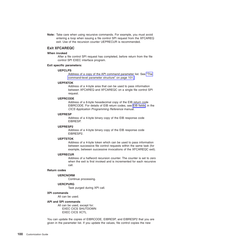 Exit xfcareqc | IBM SC34-6814-04 User Manual | Page 122 / 953