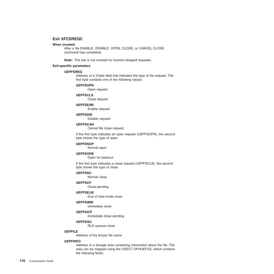 Exit xfcsreqc | IBM SC34-6814-04 User Manual | Page 138 / 953