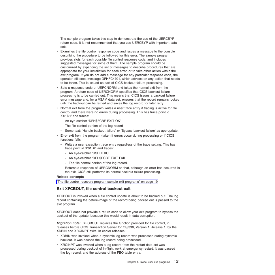 Exit xfcbout, file control backout exit | IBM SC34-6814-04 User Manual | Page 153 / 953