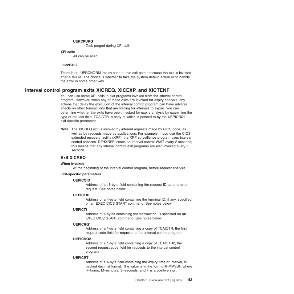 Exit xicreq | IBM SC34-6814-04 User Manual | Page 165 / 953