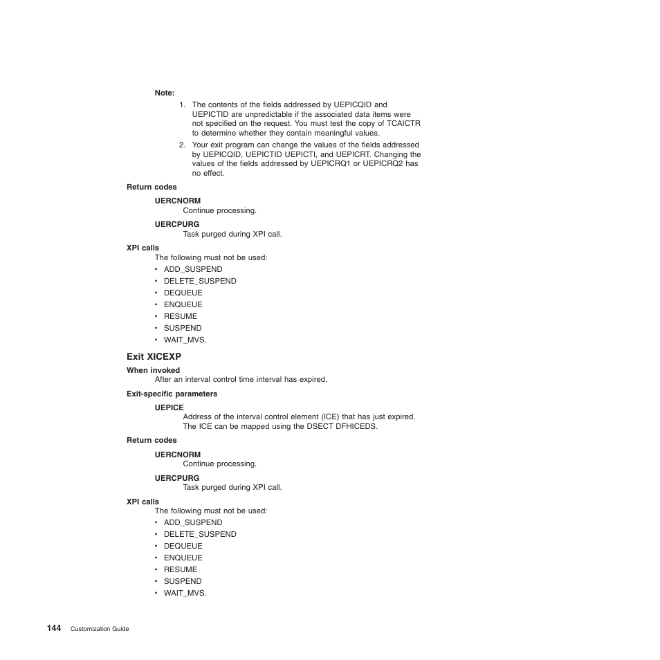 Exit xicexp | IBM SC34-6814-04 User Manual | Page 166 / 953