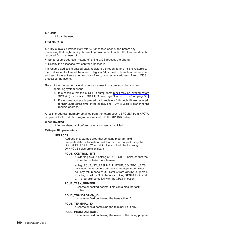 Exit xpcta | IBM SC34-6814-04 User Manual | Page 212 / 953