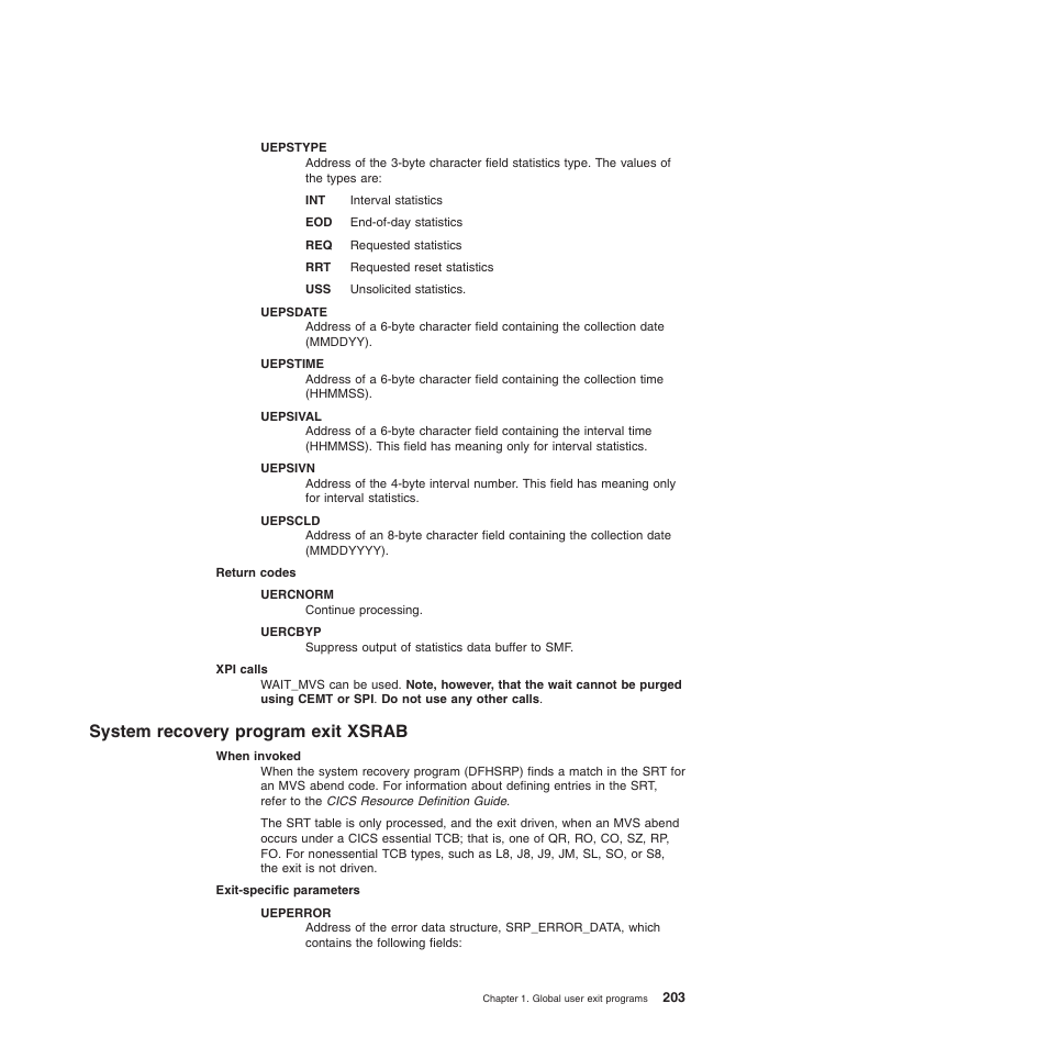 System recovery program exit xsrab | IBM SC34-6814-04 User Manual | Page 225 / 953