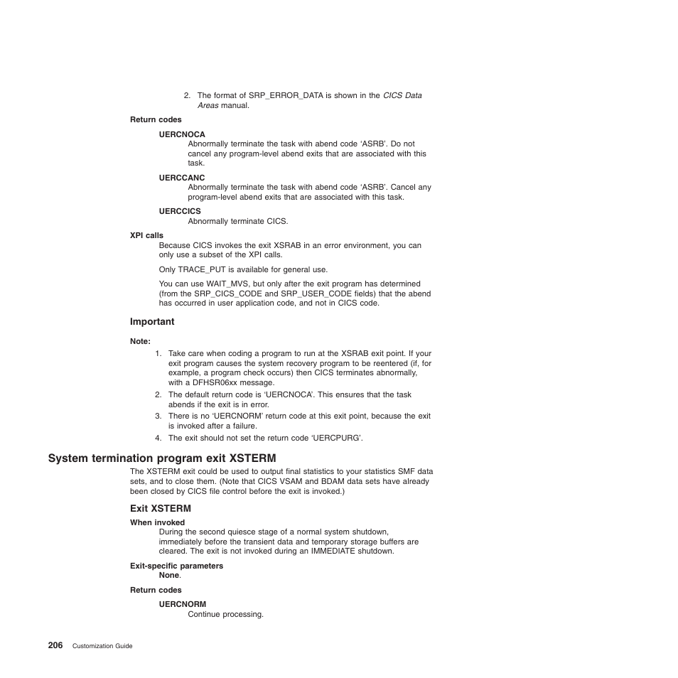 System termination program exit xsterm, Exit xsterm | IBM SC34-6814-04 User Manual | Page 228 / 953