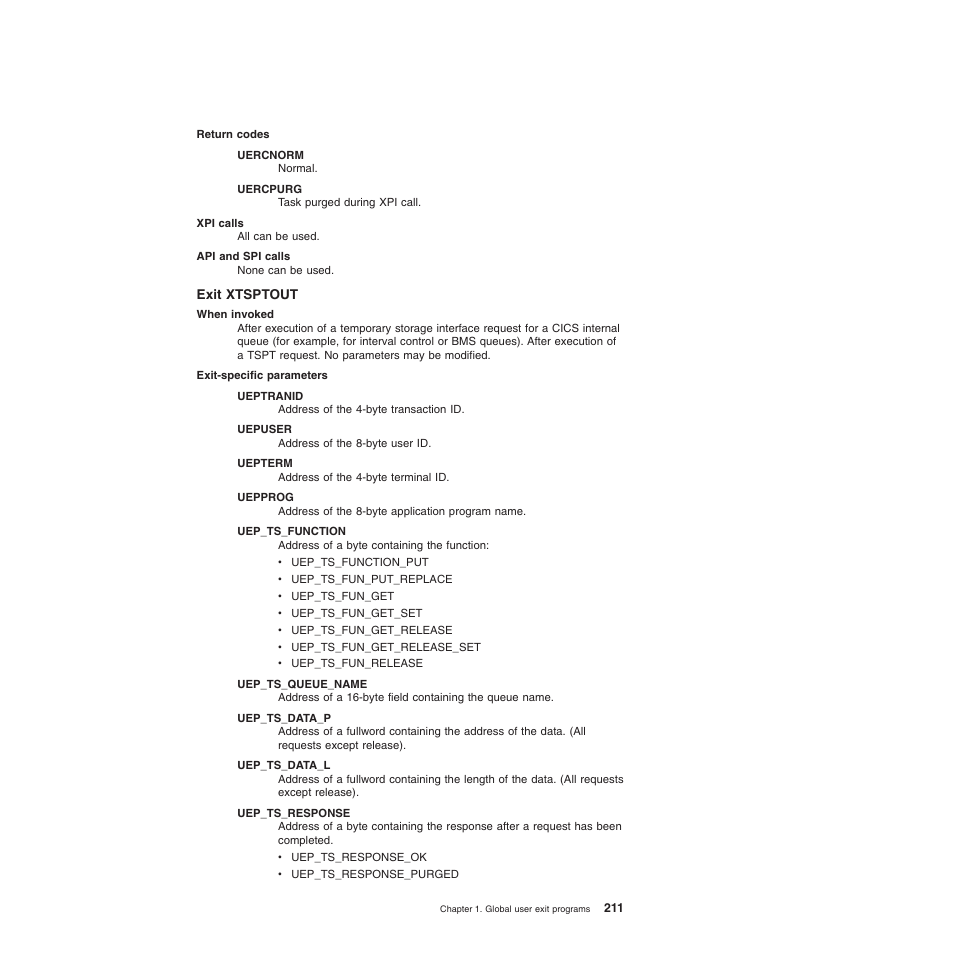 Exit xtsptout | IBM SC34-6814-04 User Manual | Page 233 / 953